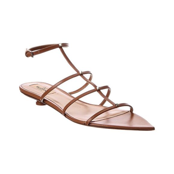 Valentino Shoes - Valentino Rockstud 20 Leather Pump, Brown